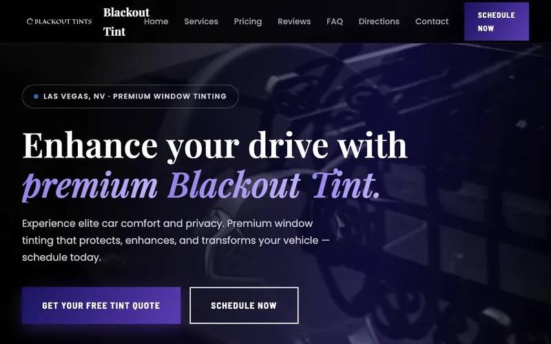 Blackout Tint Las Vegas website