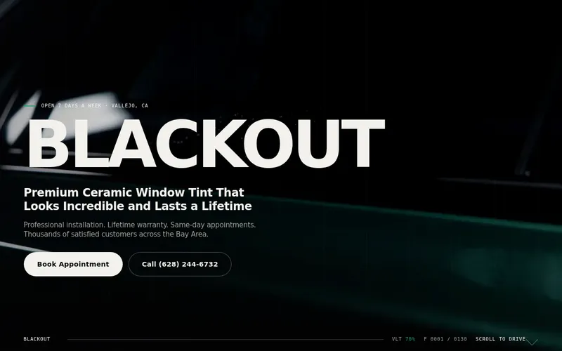 Blackout Tints website